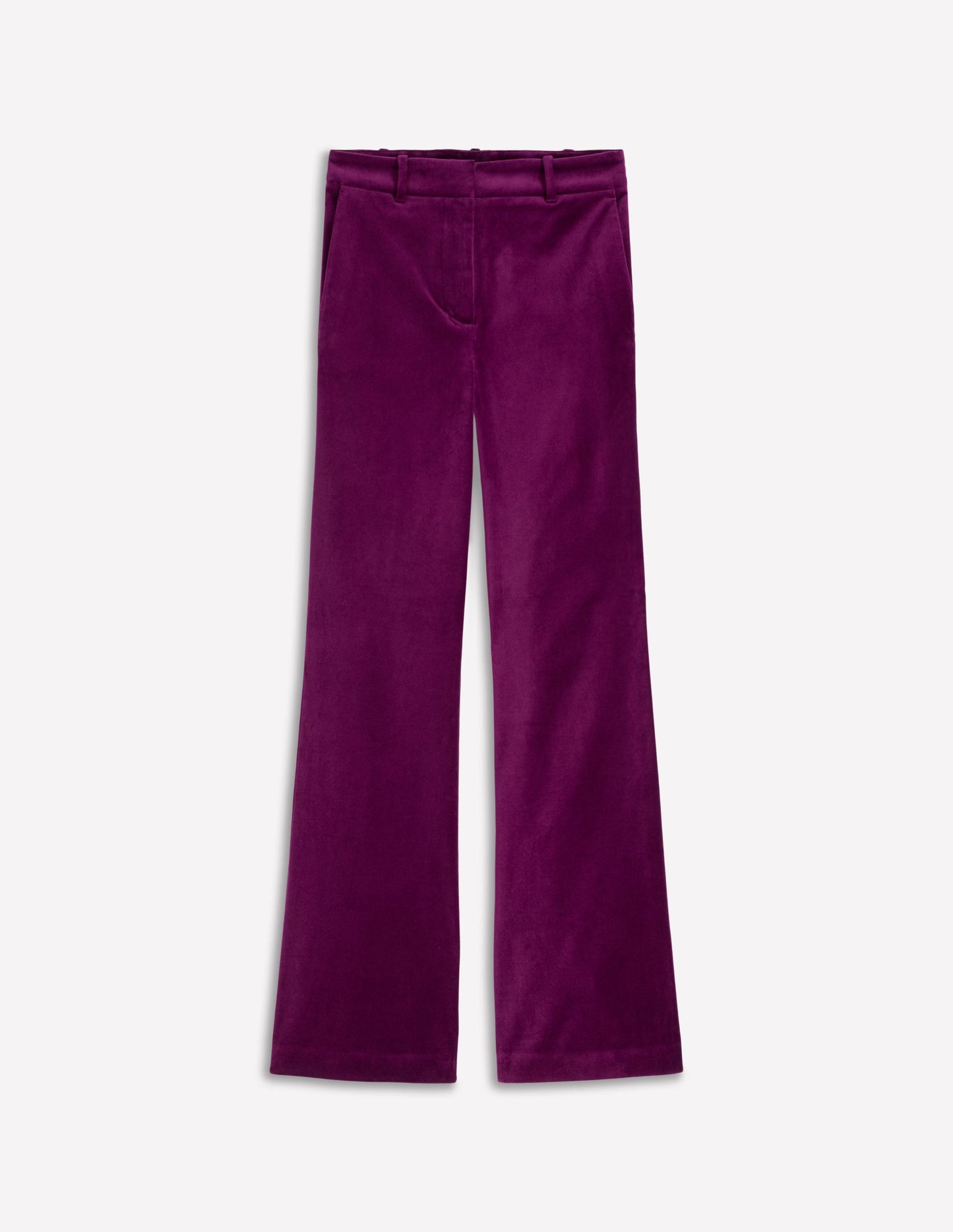 Fitted Velvet Flare Pants-Plum Jam