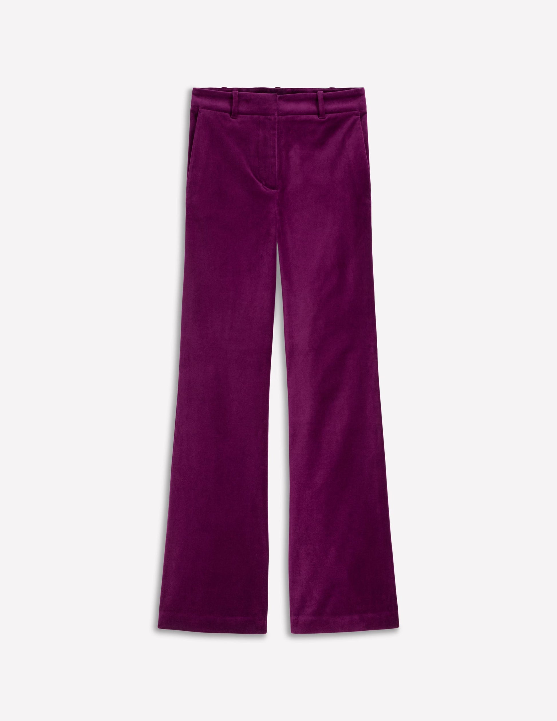 Fitted Velvet Flare Pants-Plum Jam-6