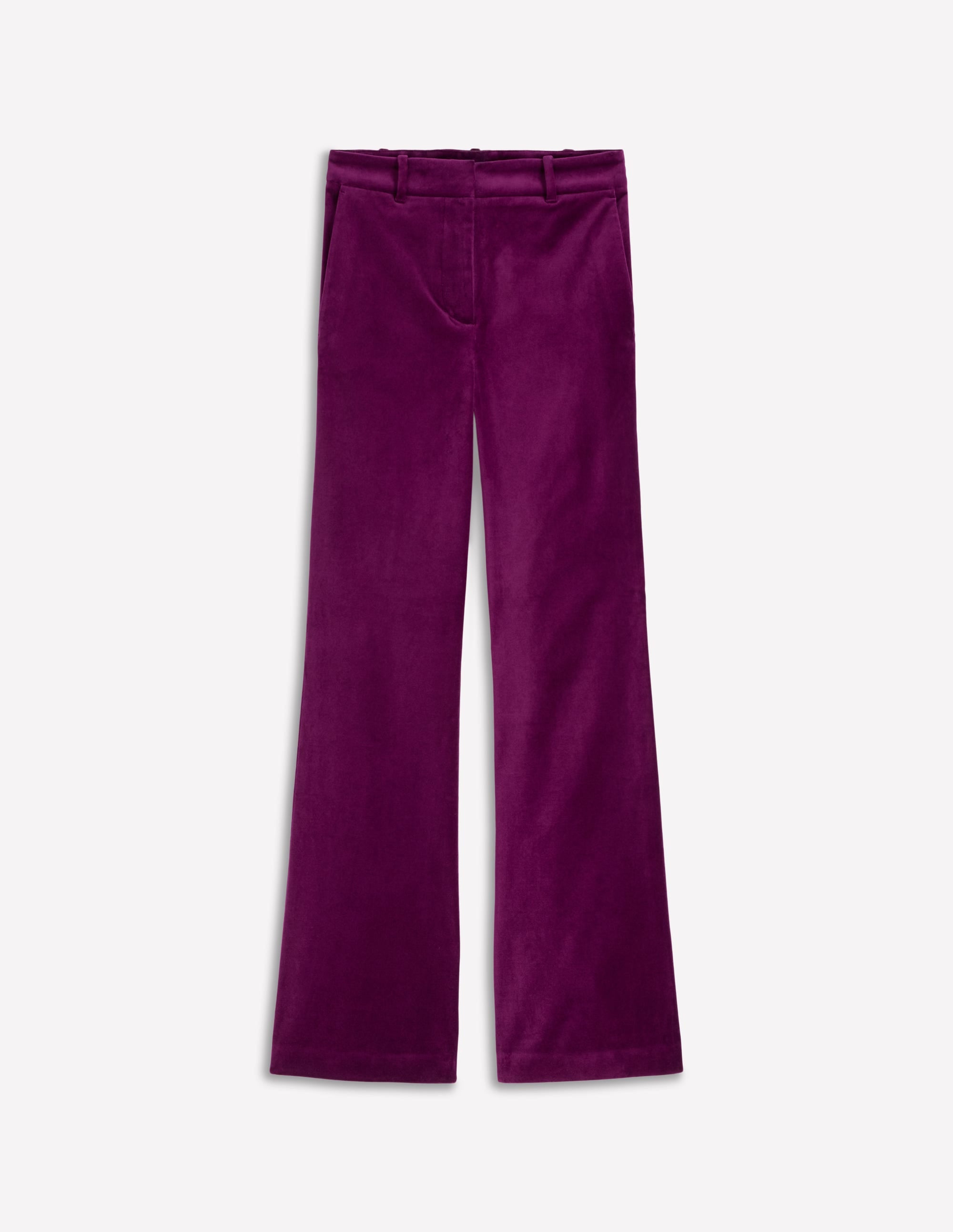 Fitted Velvet Flare Pants-Plum Jam - Image 6