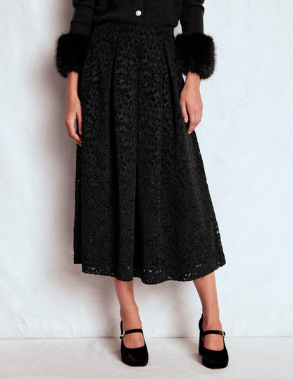 Verity Lace Midi Skirt-Black Lace-5