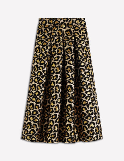 Verity Jacquard Midi Skirt-Leopard Print-6