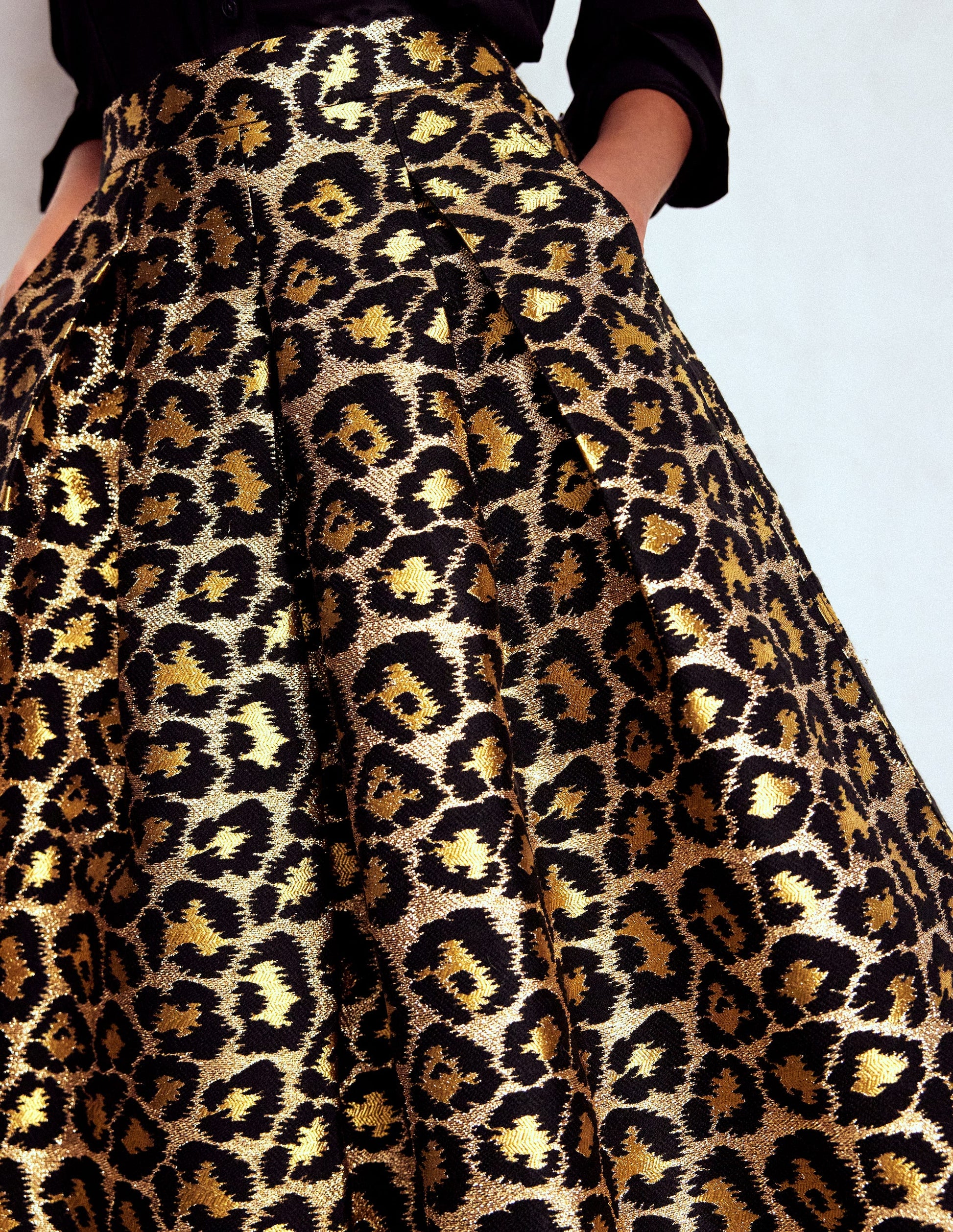 Verity Jacquard Midi Skirt-Leopard Print-2