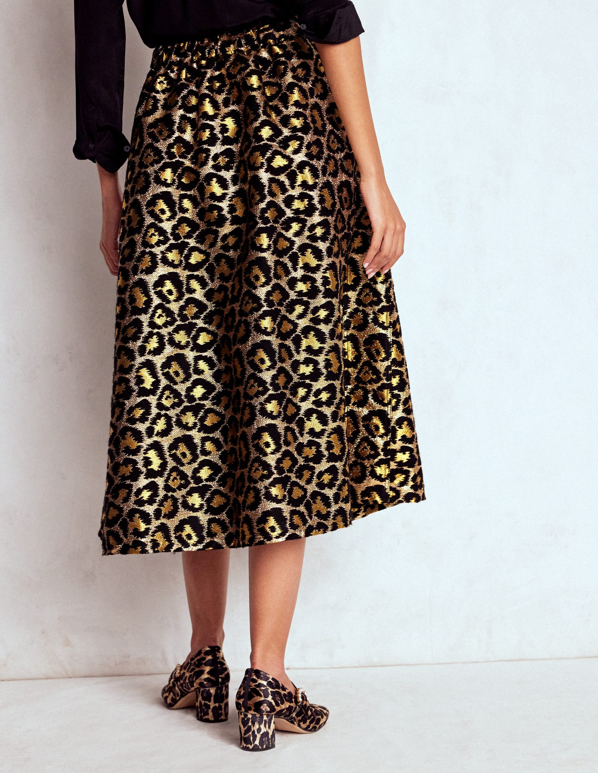 Verity Jacquard Midi Skirt-Leopard Print - Image 3