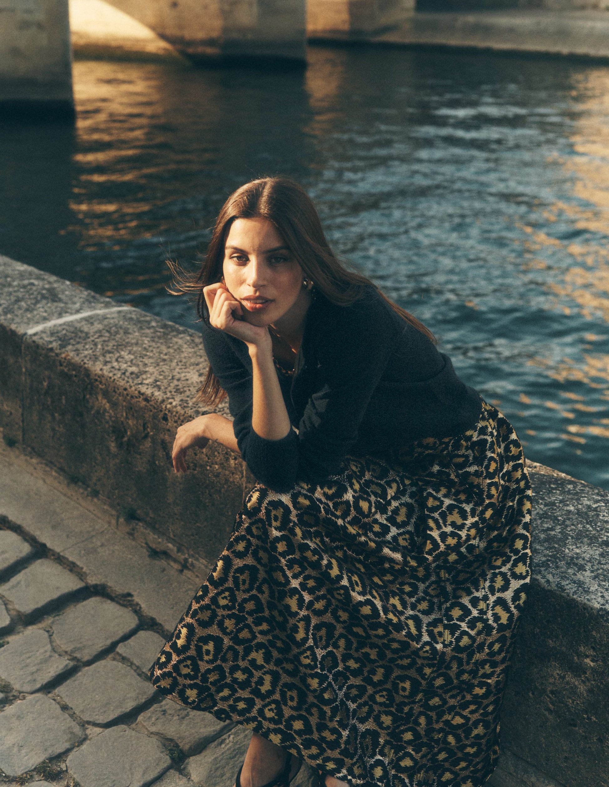 Verity Jacquard Midi Skirt-Leopard Print-5