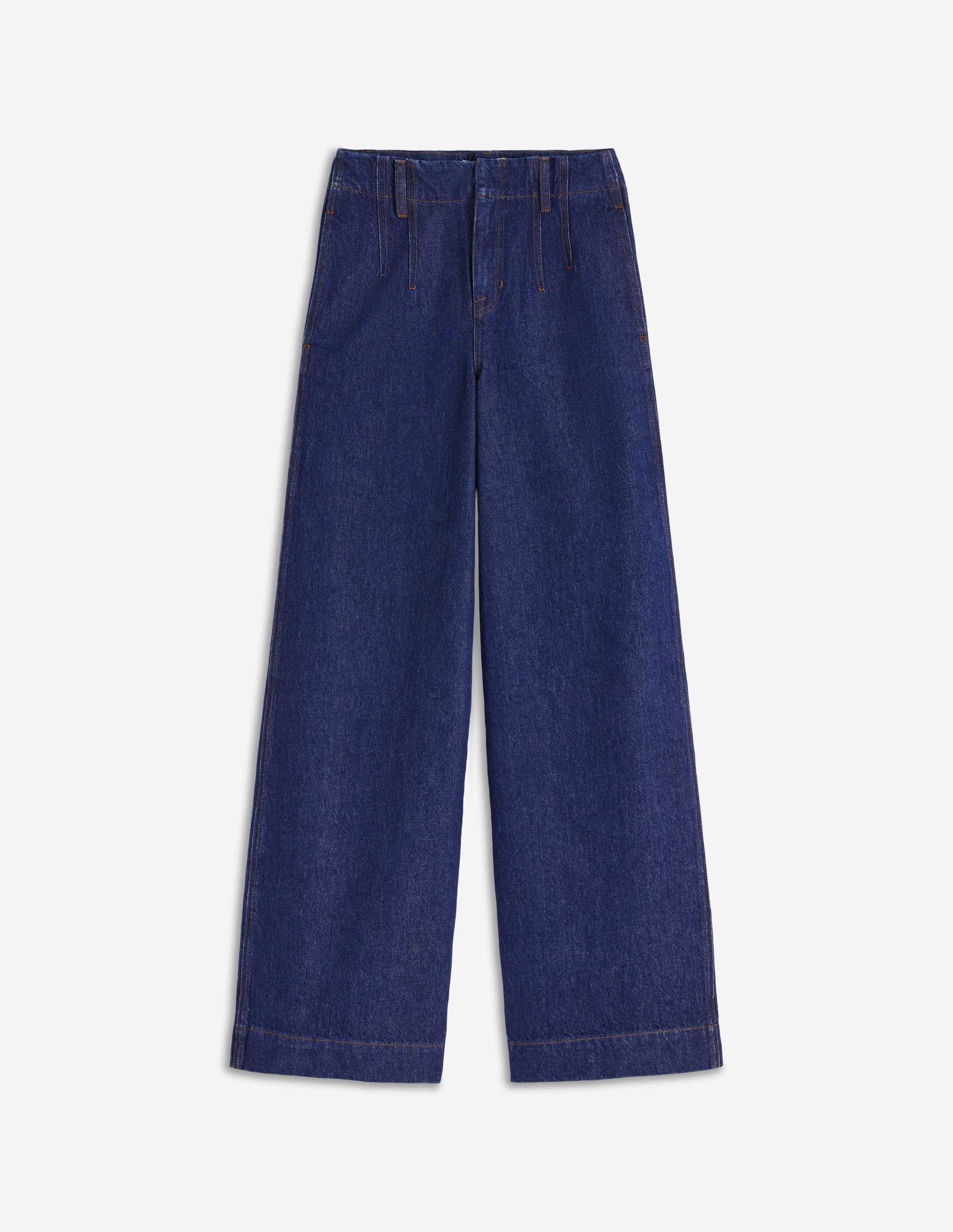 Stitch Detail Wide Leg Jeans-Indigo - Image 7