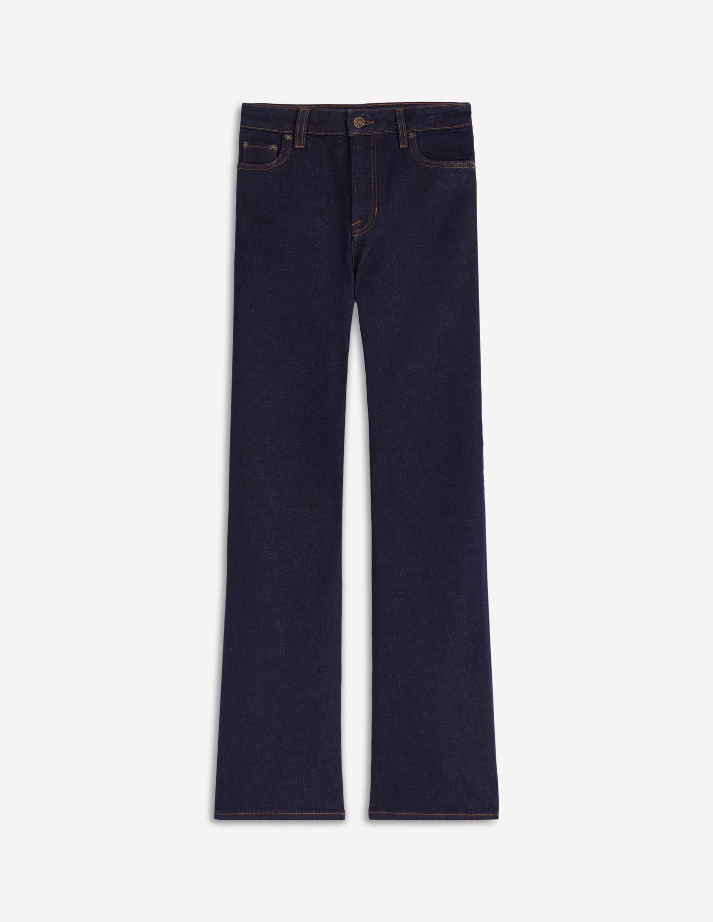 High Rise Fitted Flare Jeans-Indigo