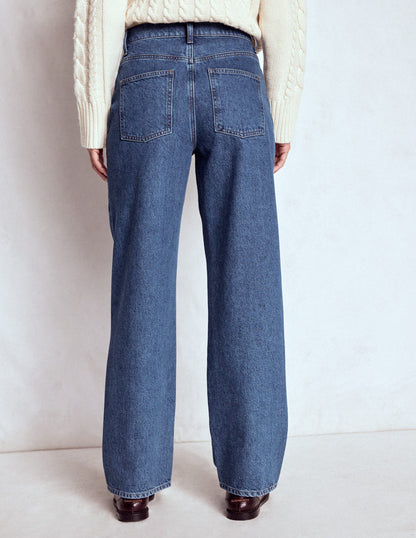 Full Length Barrel Leg Jeans-Mid Vintage-3