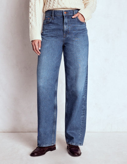 Full Length Barrel Leg Jeans-Mid Vintage-5