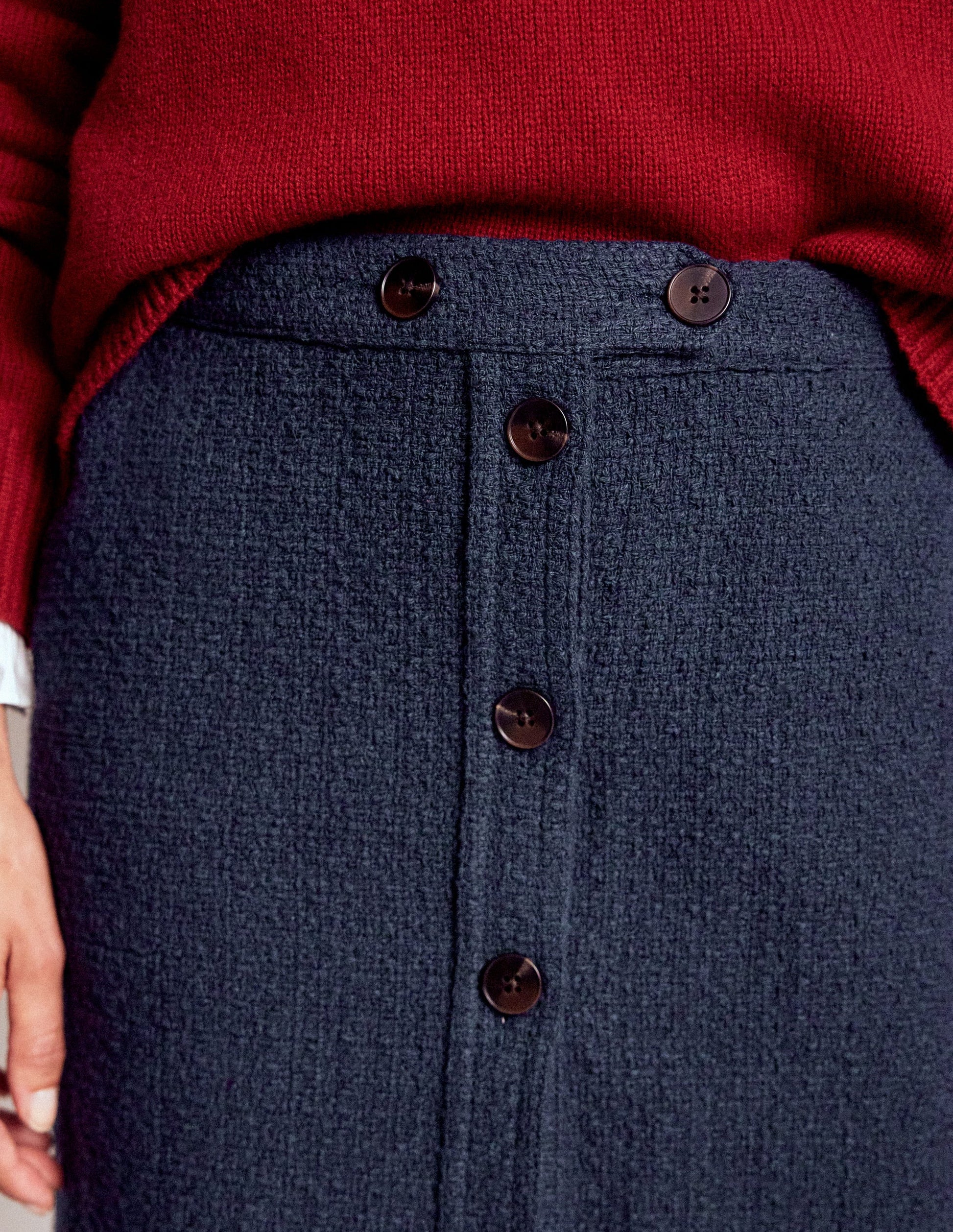 Cecelia Textured Skirt-Navy-2