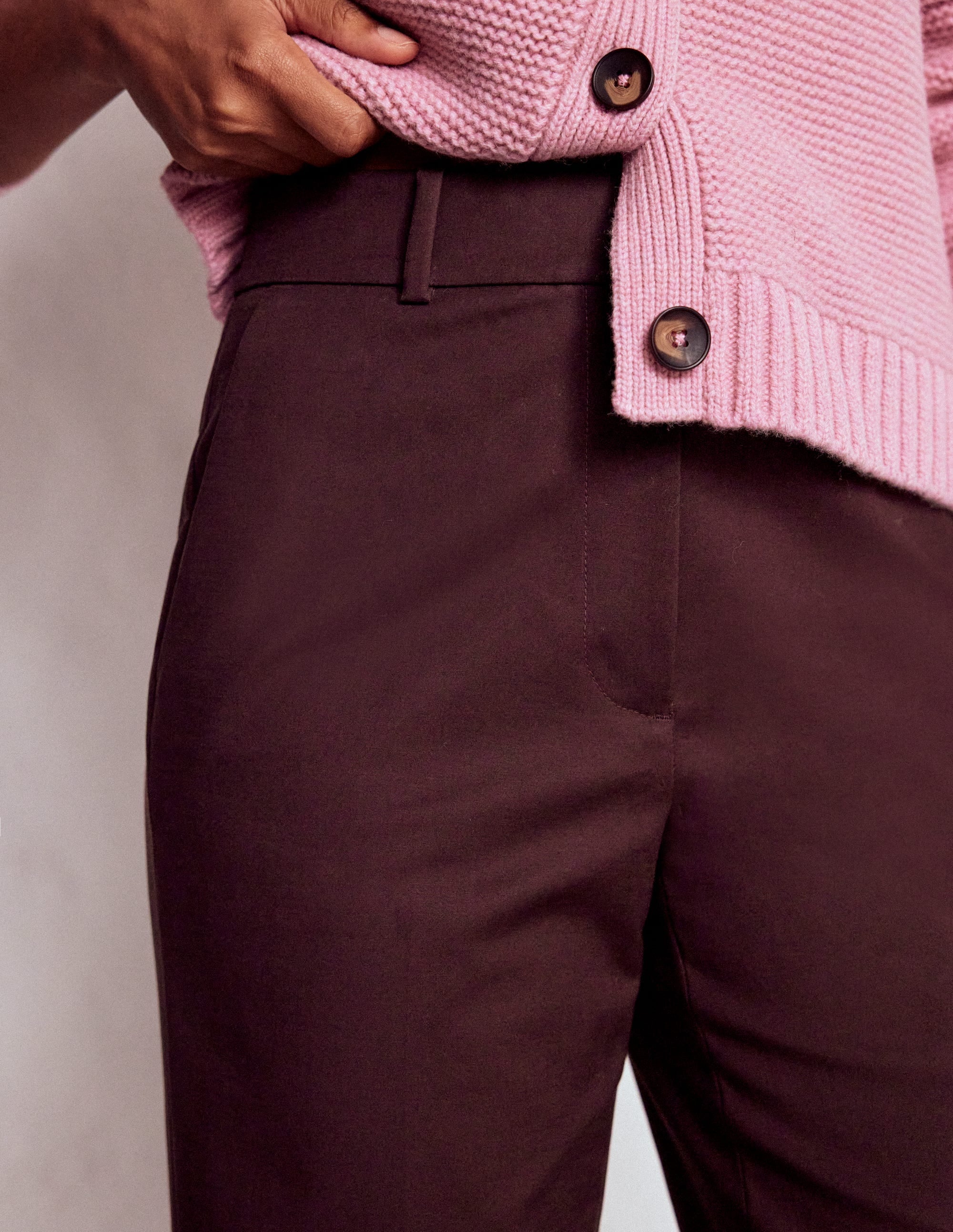 Canonbury Cotton 7/8 Pants-Deep Aubergine - Image 2