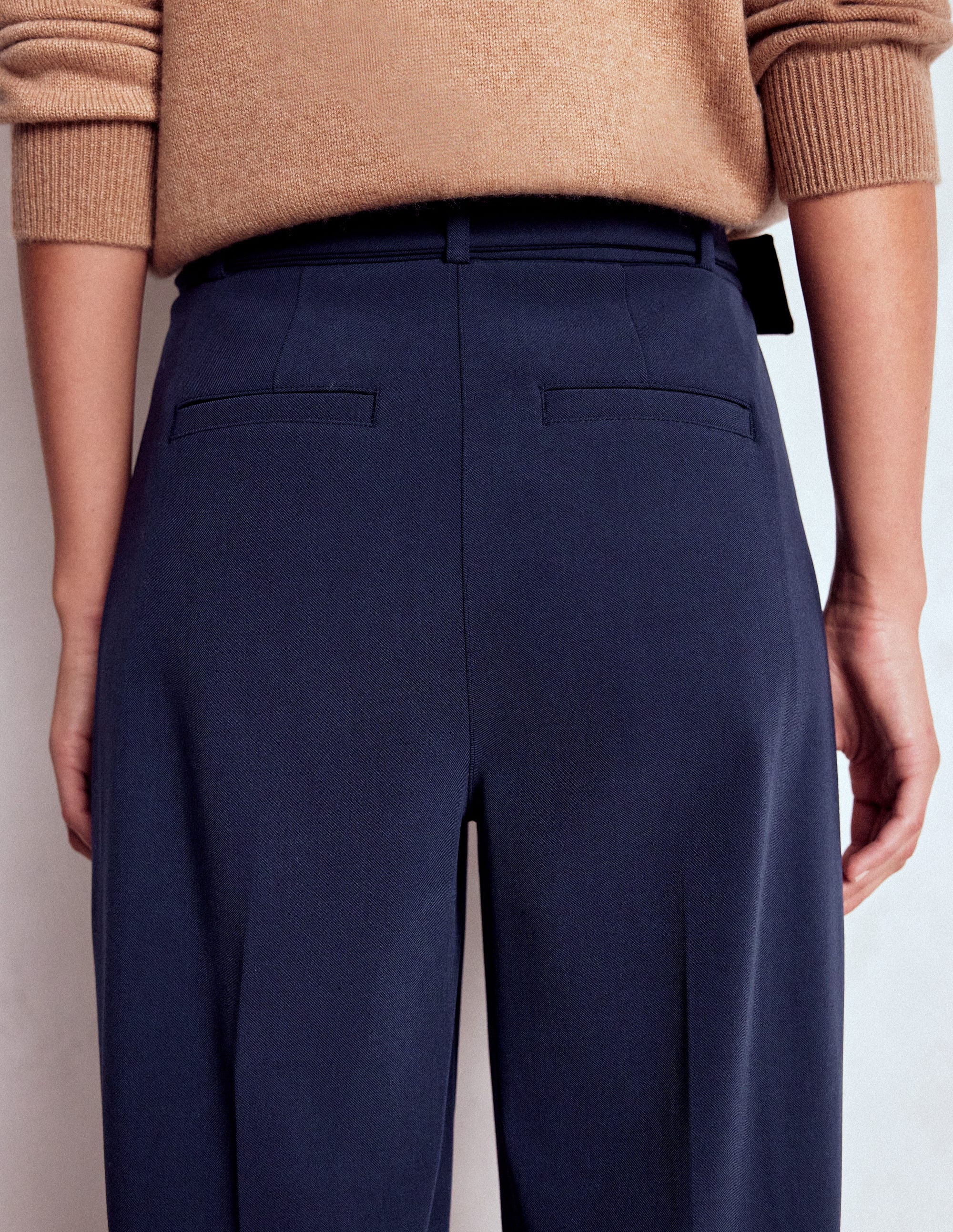 Pleat Front Pants-Navy - Image 5