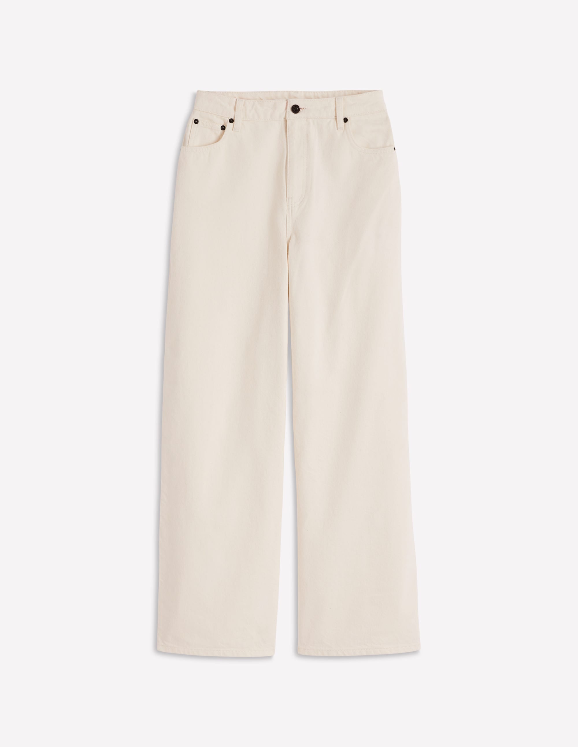 Relaxed Wide Leg  Jeans-Ecru - Image 6