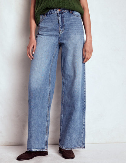 Relaxed Wide Leg  Jeans-Mid Vintage-1