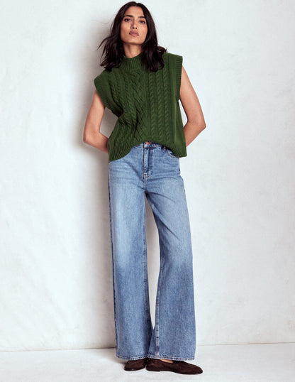 Relaxed Wide Leg  Jeans-Mid Vintage-5