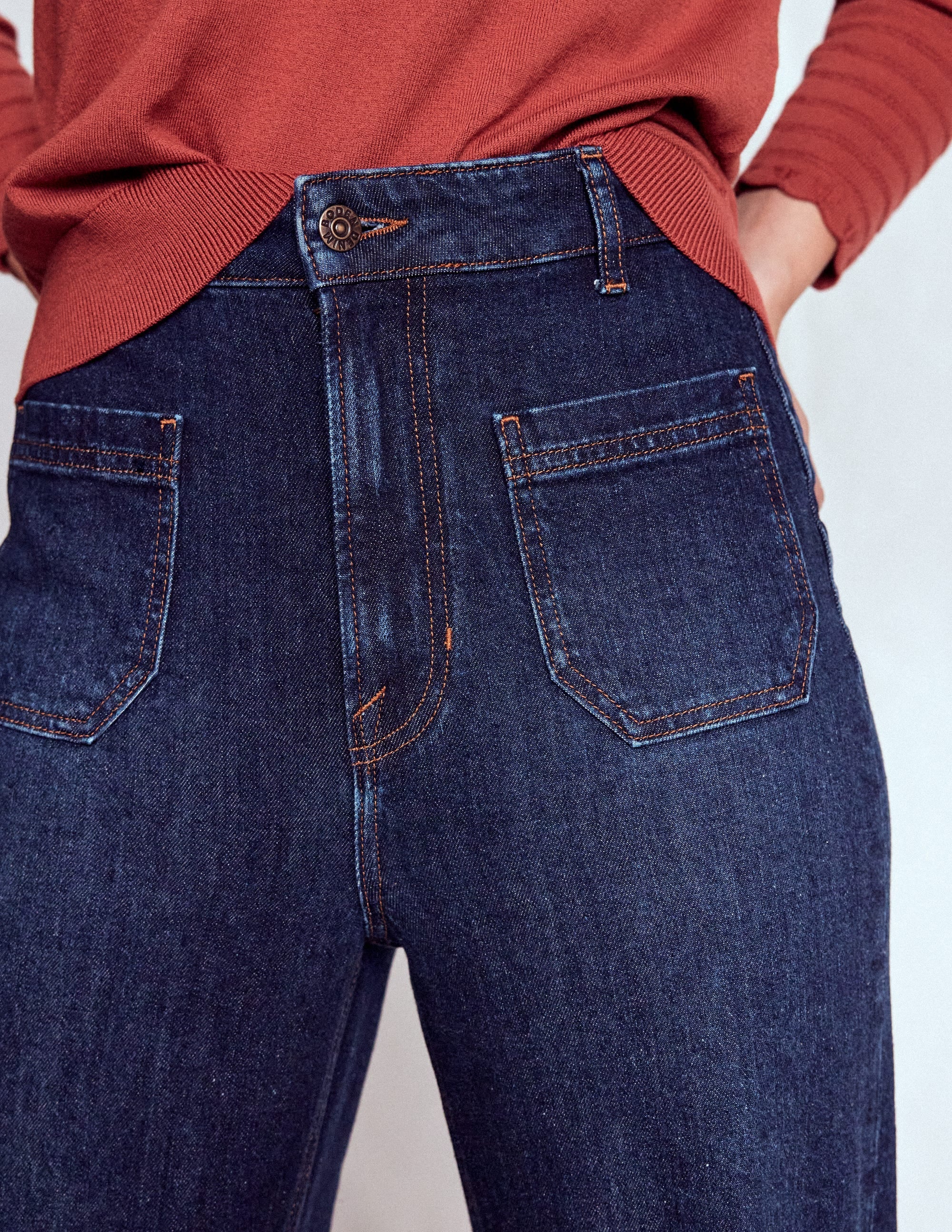 Straight Leg Pocket Jeans-Dark Vintage - Image 4