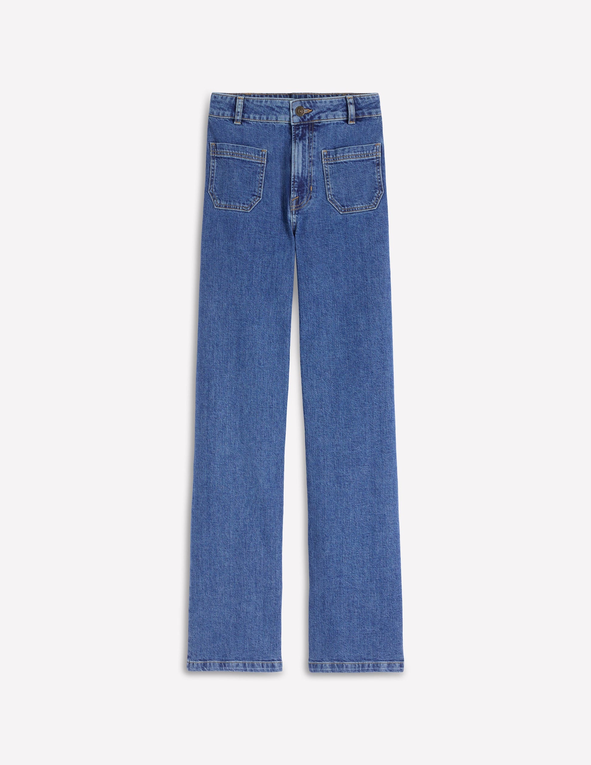 Straight Leg Pocket Jeans-Mid Vintage-6