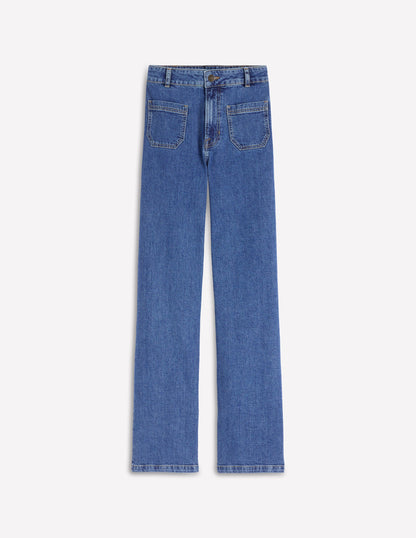 Straight Leg Pocket Jeans-Mid Vintage-6