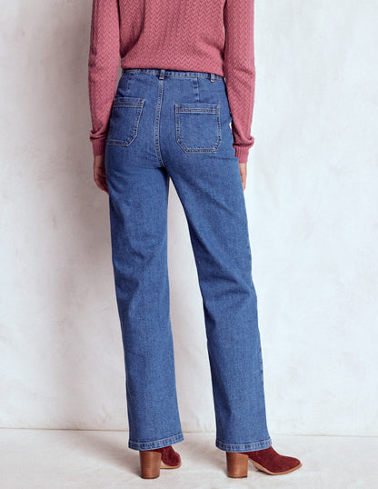 Straight Leg Pocket Jeans-Mid Vintage-3