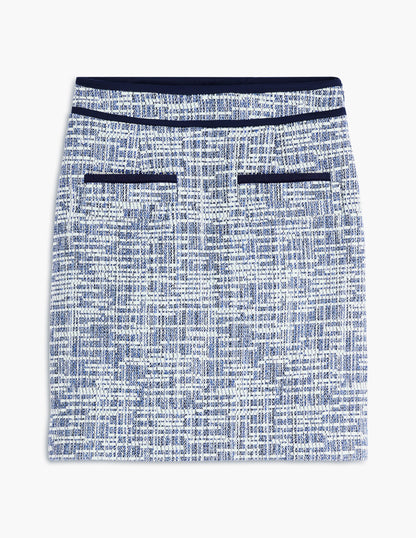 Textured A Line Skirt-Navy Texture-6