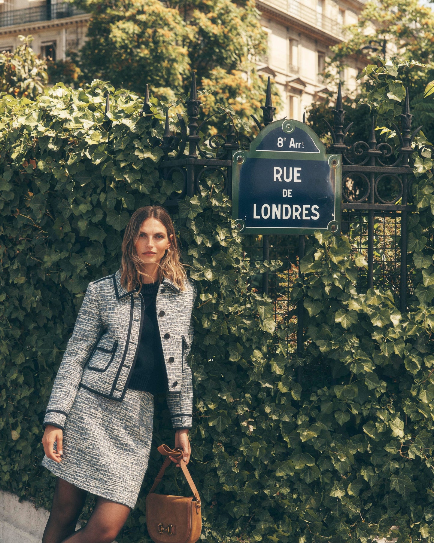 Textured A Line Skirt-Navy Texture