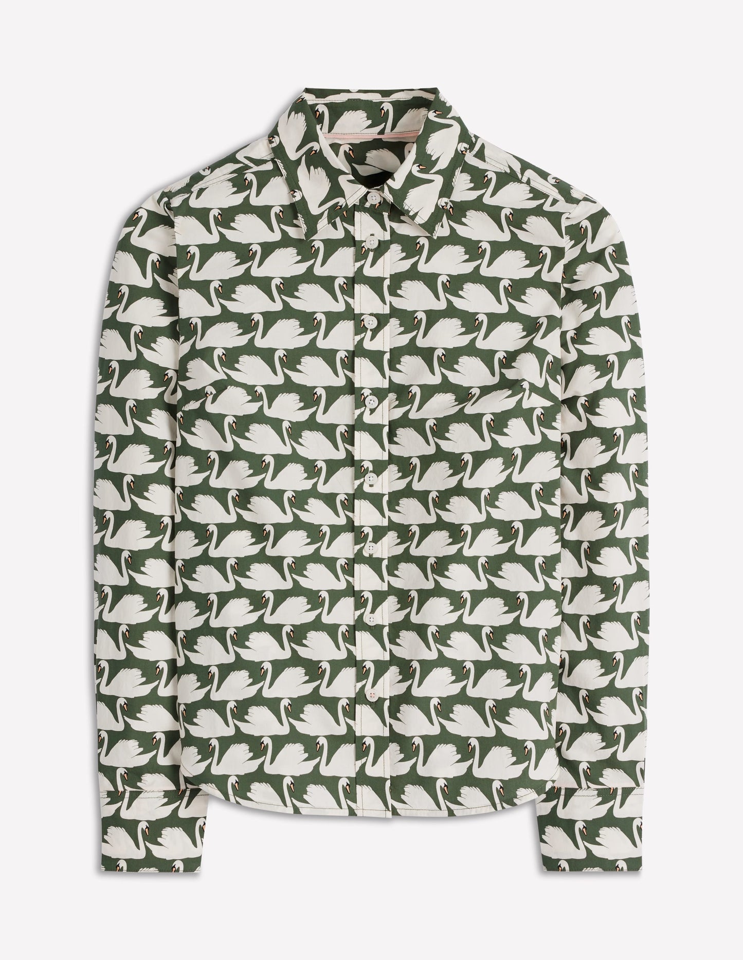 Sienna Cotton Shirt-Green, Geo Swan