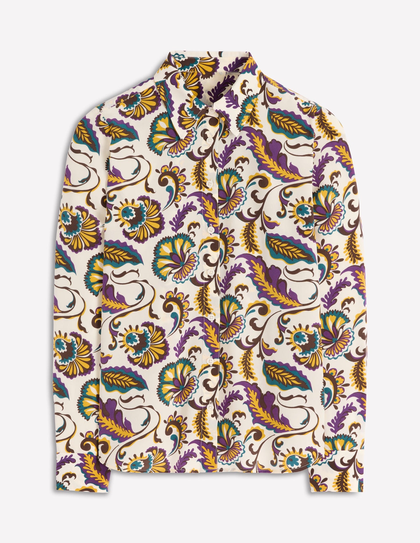 Sienna Silk Shirt-Multi, Ornate Meadow