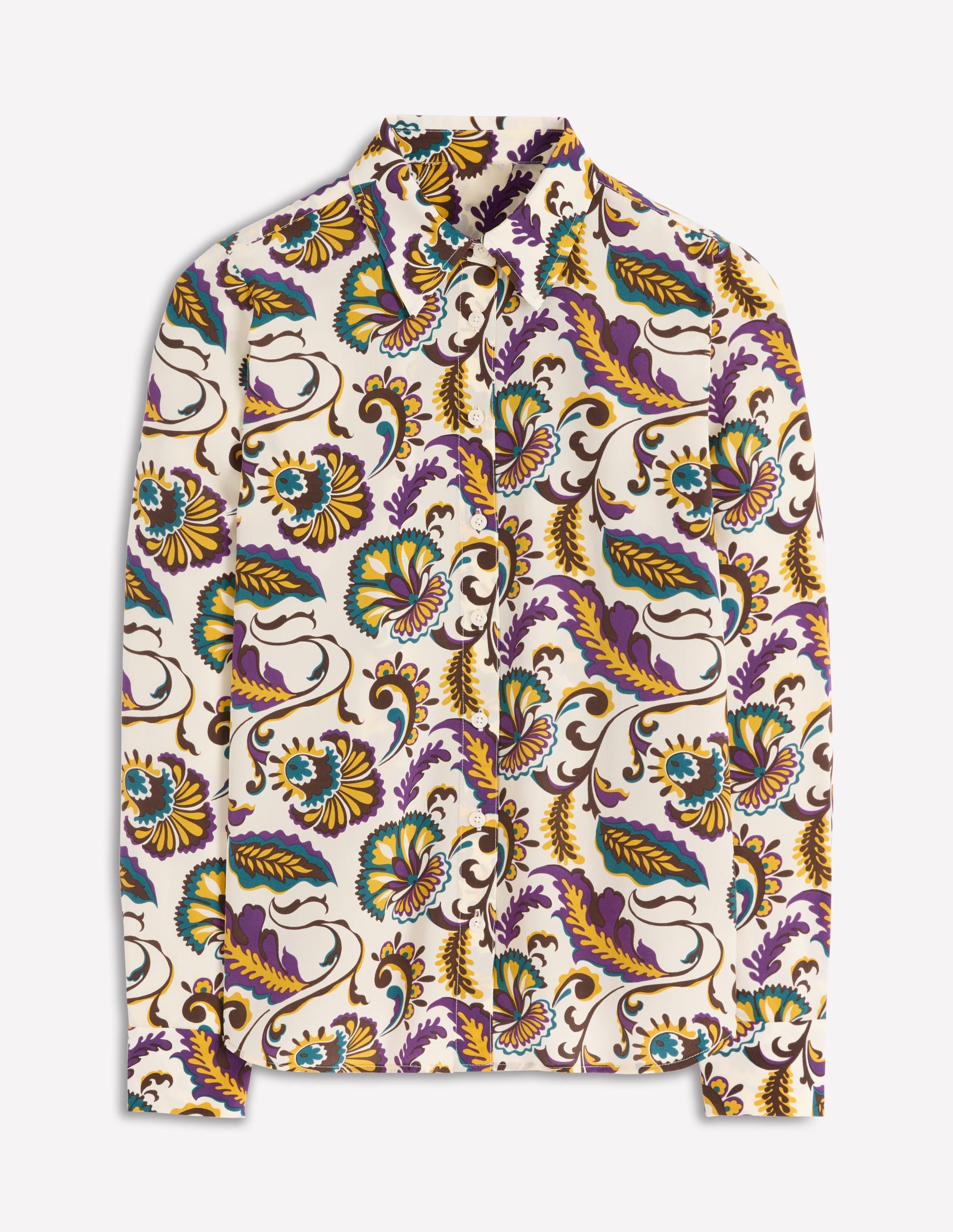 Sienna Silk Shirt-Multi, Ornate Meadow - Image 6