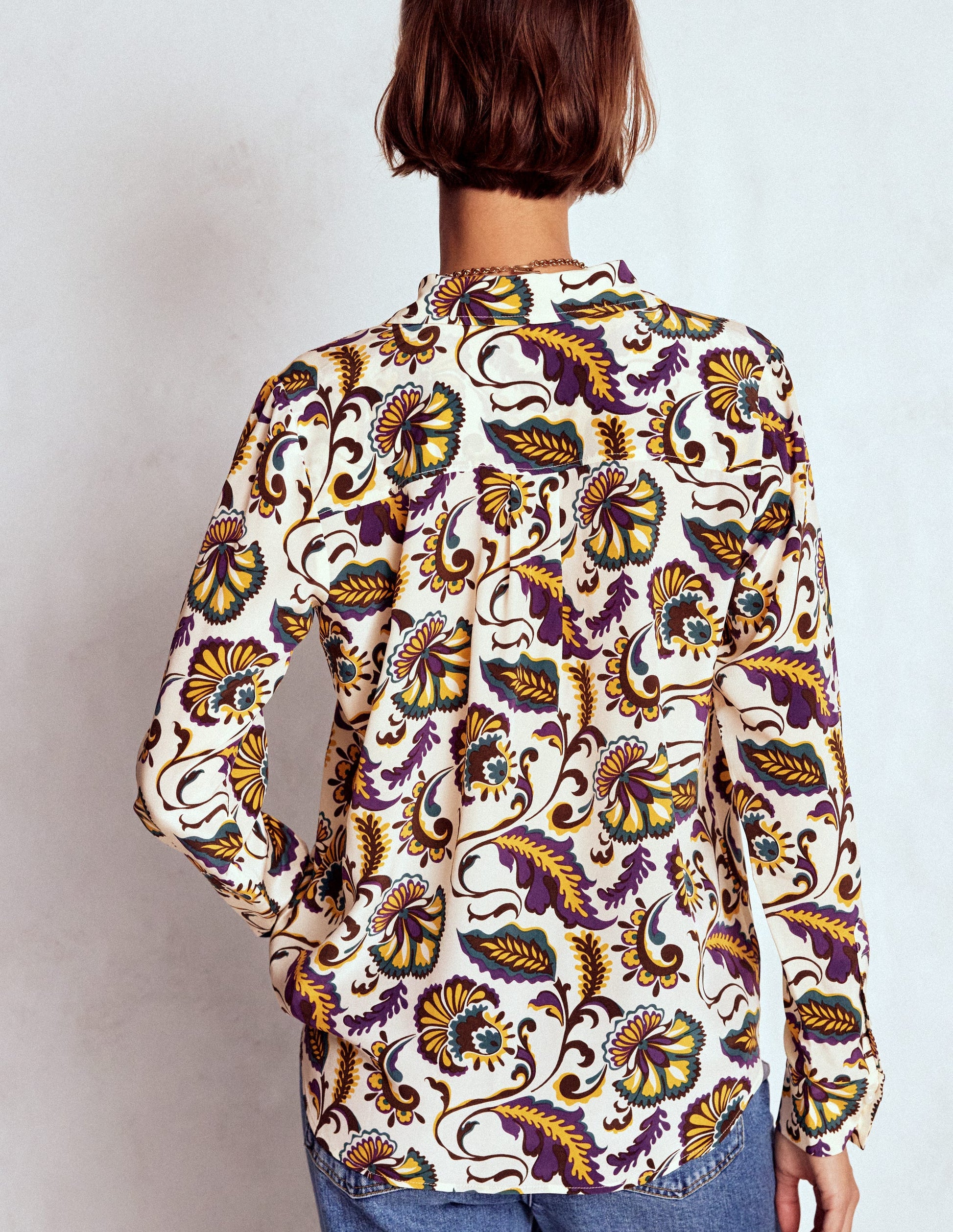 Sienna Silk Shirt-Multi, Ornate Meadow-3