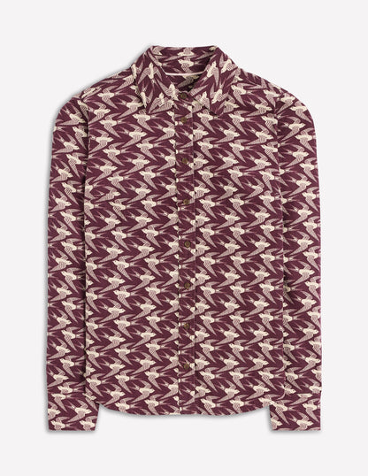 Sienna Cord Shirt-Dark Cherry, Swooping Swallow-4