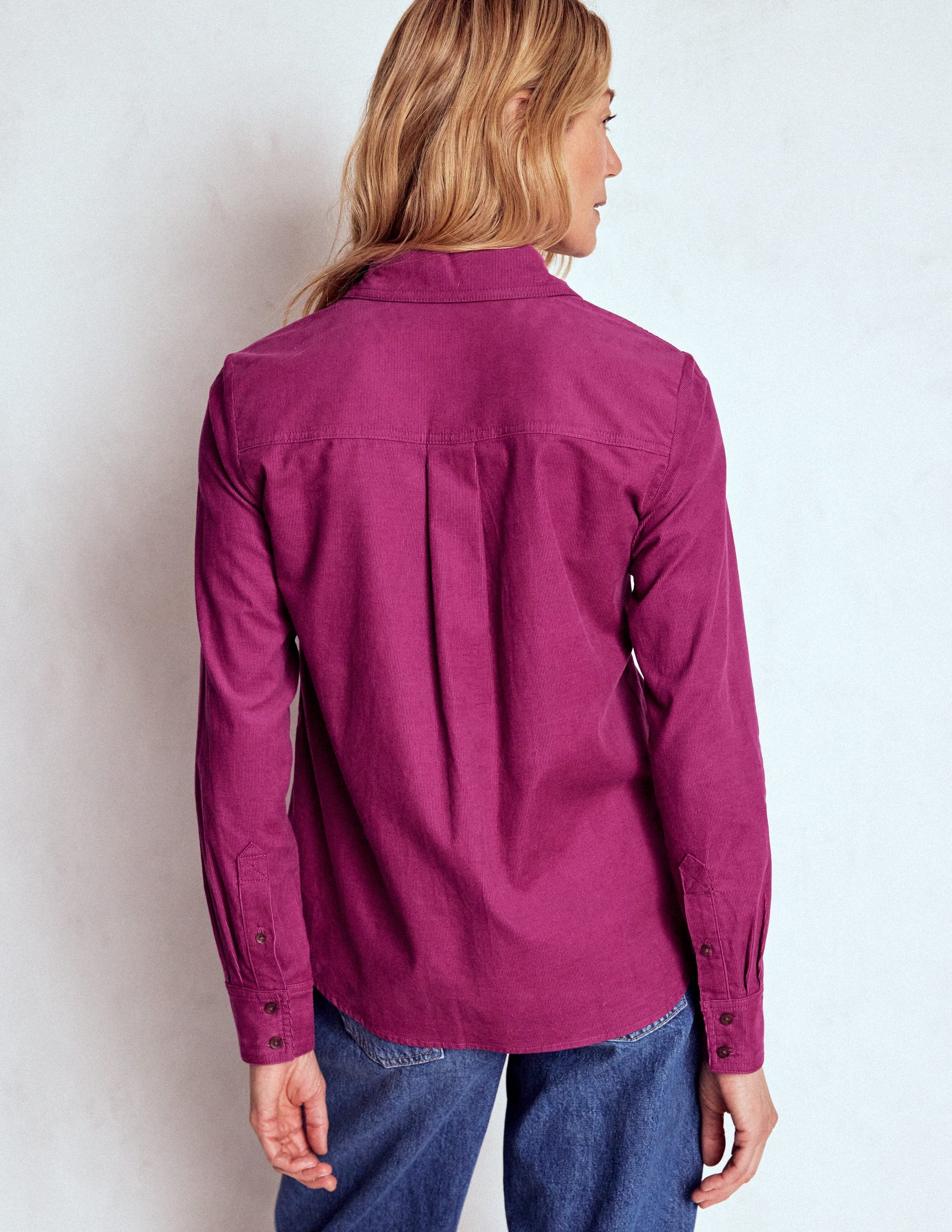 Sienna Cord Shirt-Rich Magenta-3