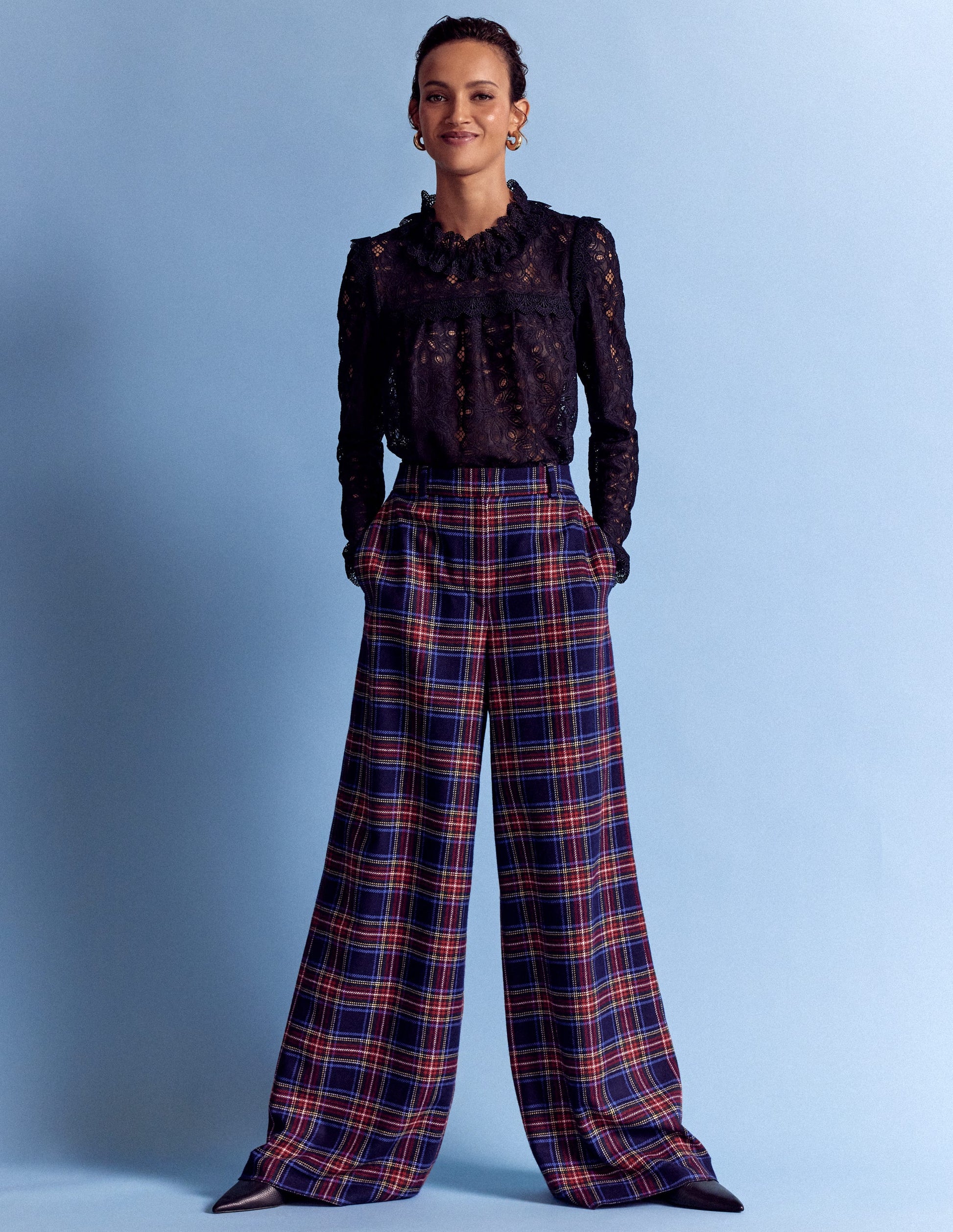 Lace Trim Detail Top-Black-6