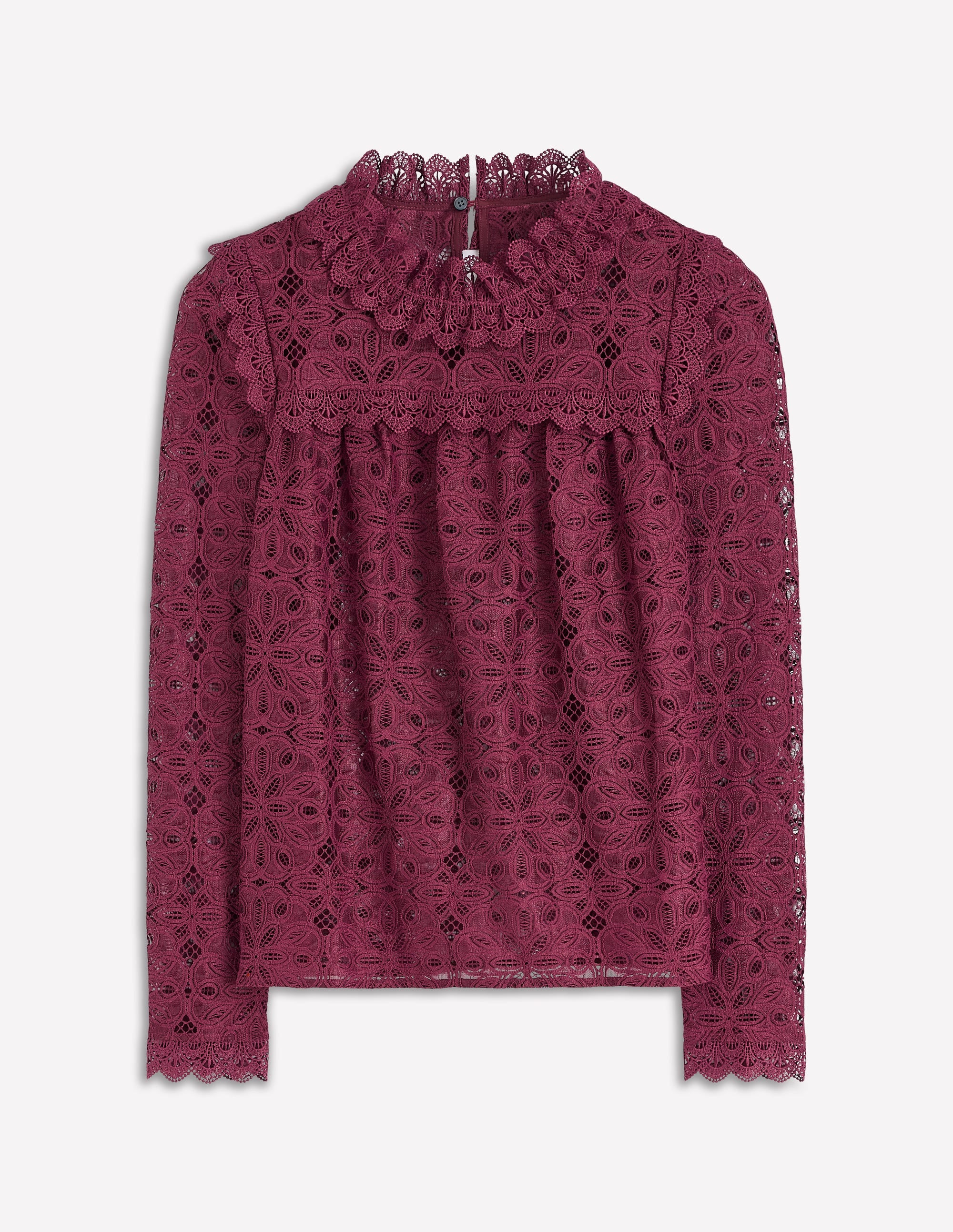 トップス bbbb Lace Trim Detail Top-Deep Wisteria | Boden USA