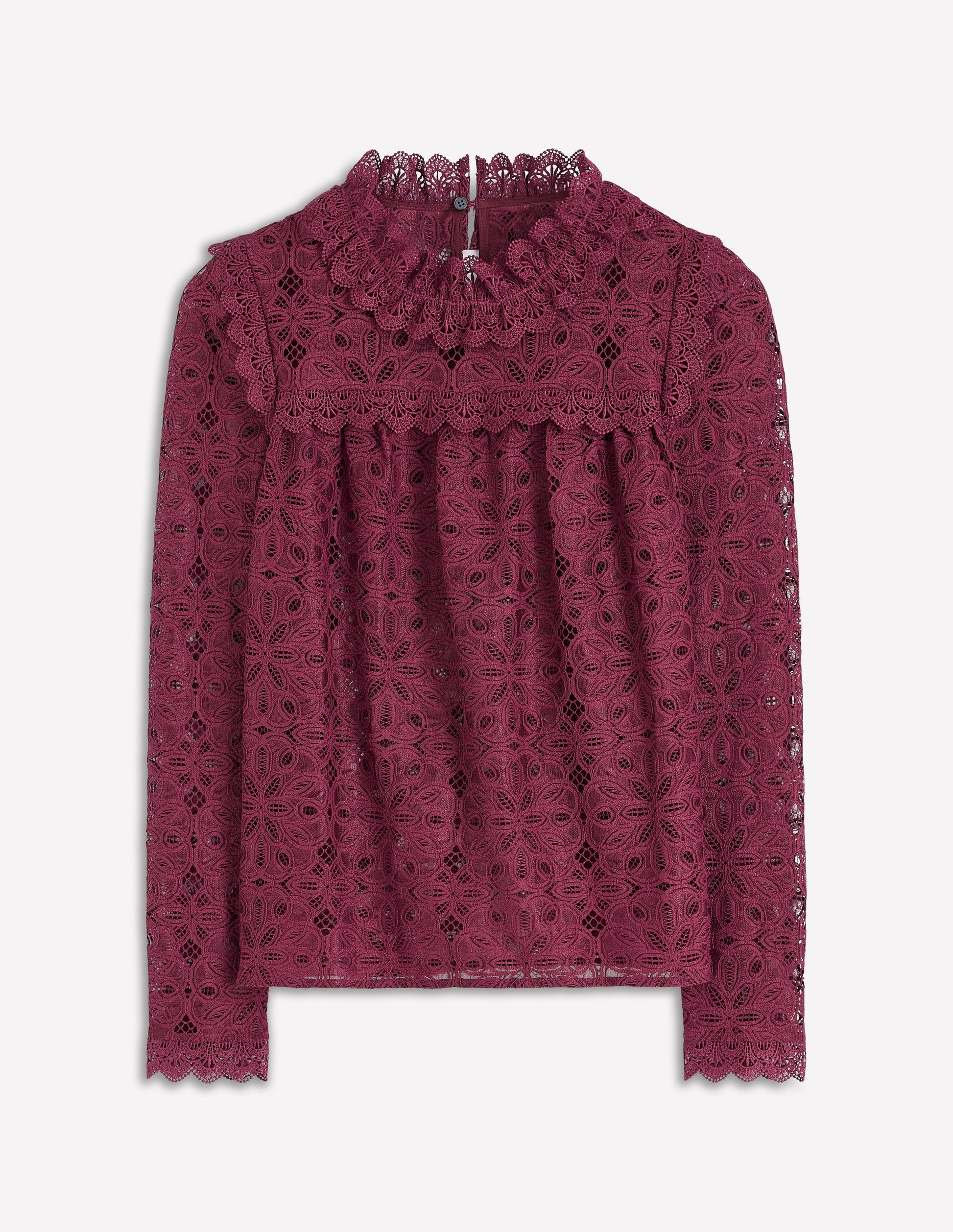 Lace Trim Detail Top-Deep Wisteria-5