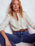 Savannah Broderie Top-Ivory