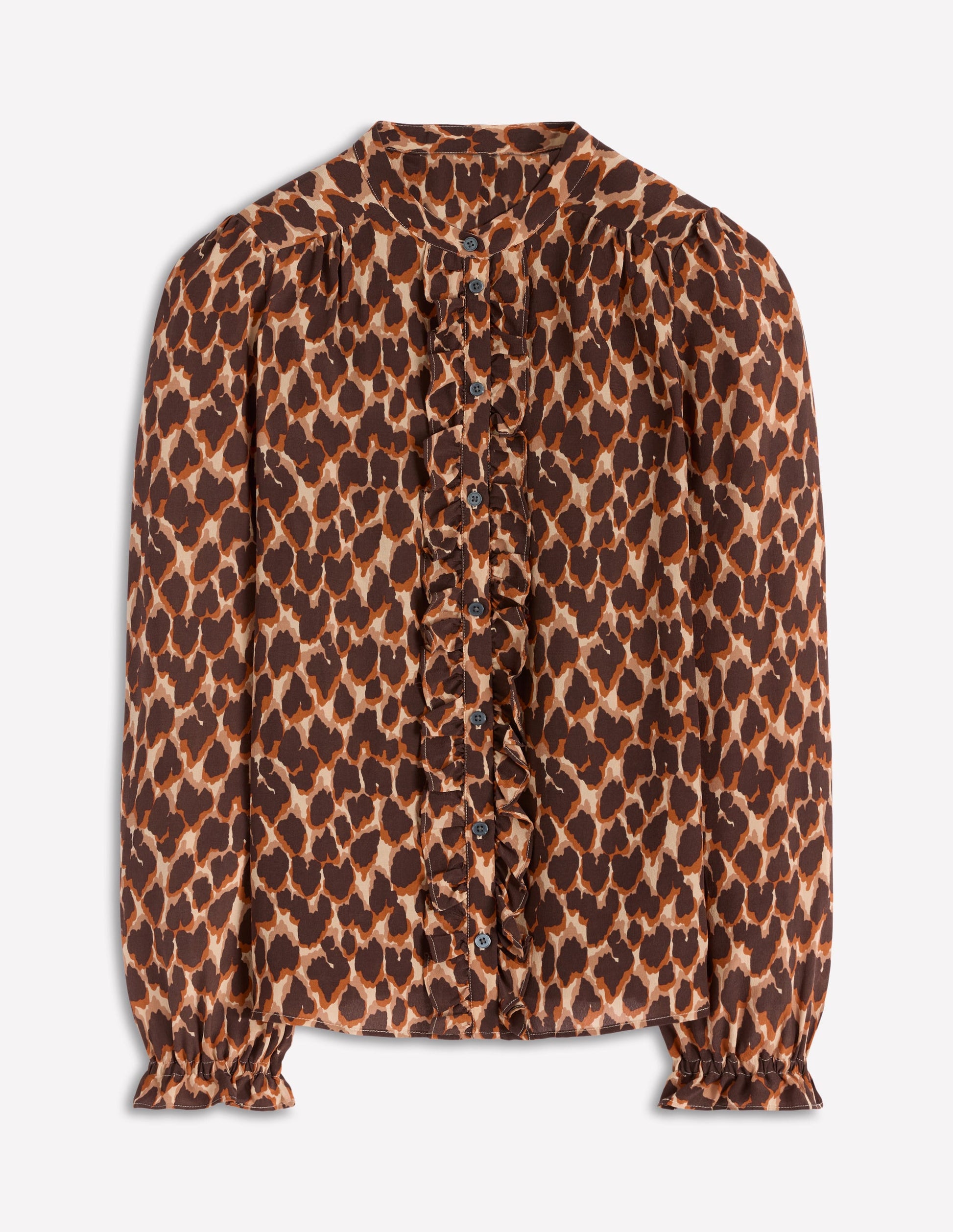Alice Frill Front Silk Top-Leopard Spots-6