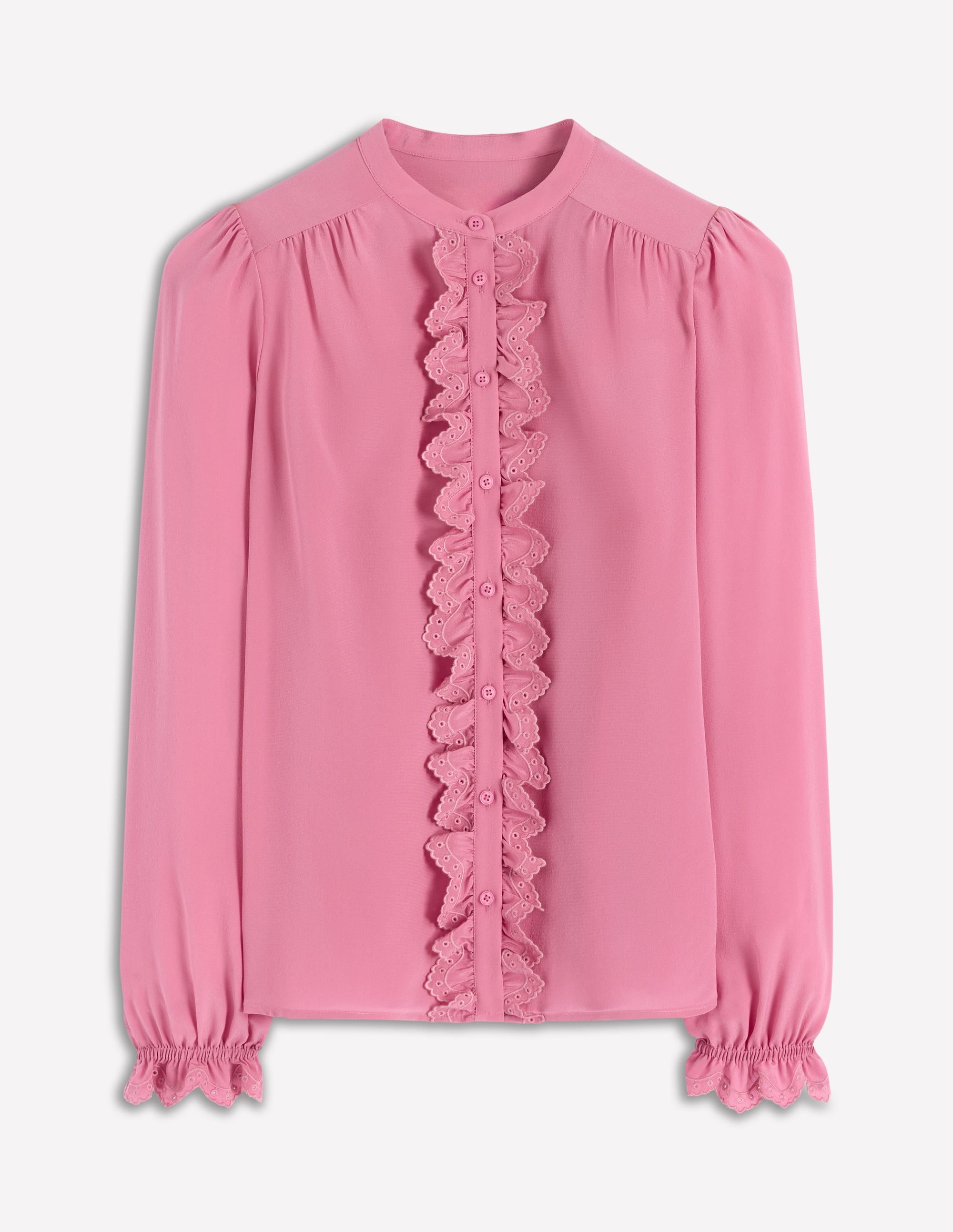 n【新品未開封】Alison frill tops pink Alice Frill Front Silk Top-Pink Heather | Boden USA