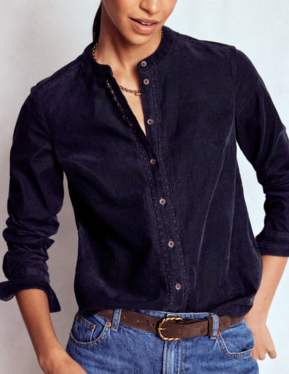 Victoria Cord Shirt-Navy-2