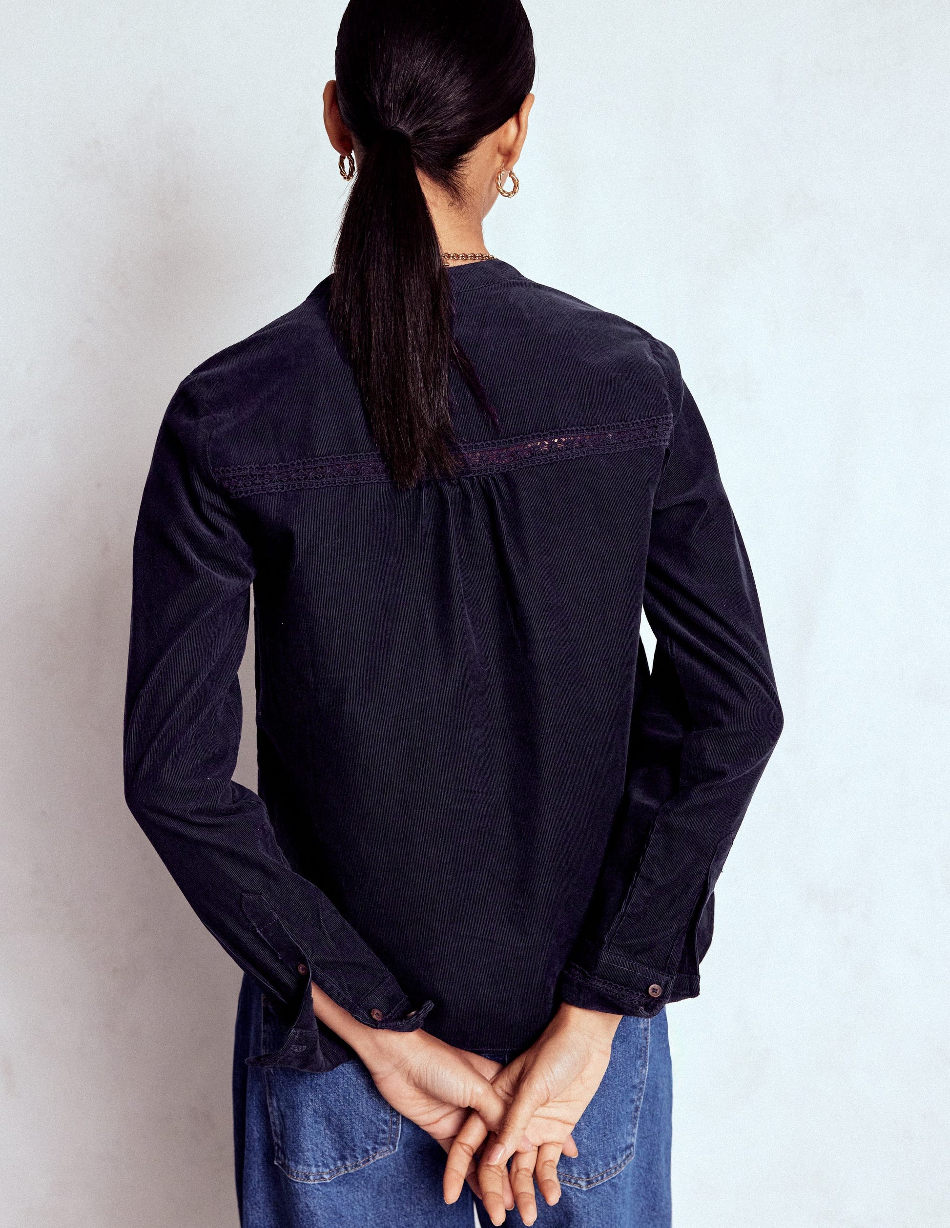 Victoria Cord Shirt-Navy-3