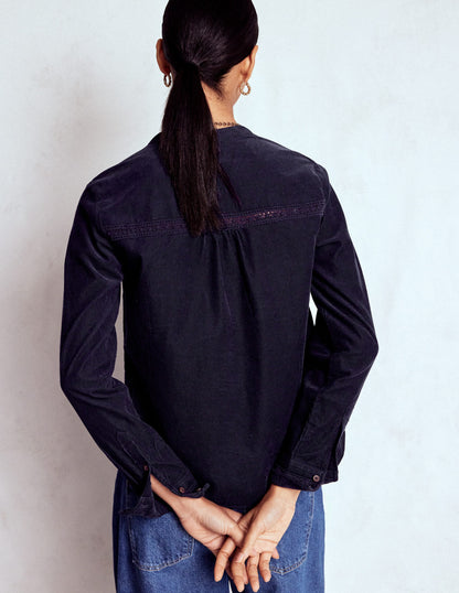 Victoria Cord Shirt-Navy-3