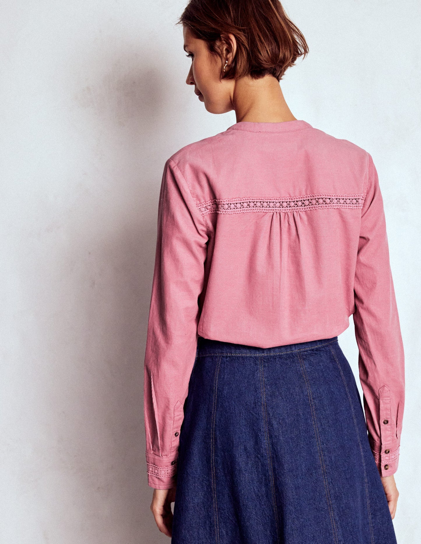 Victoria Cord Shirt-Blushing Rose