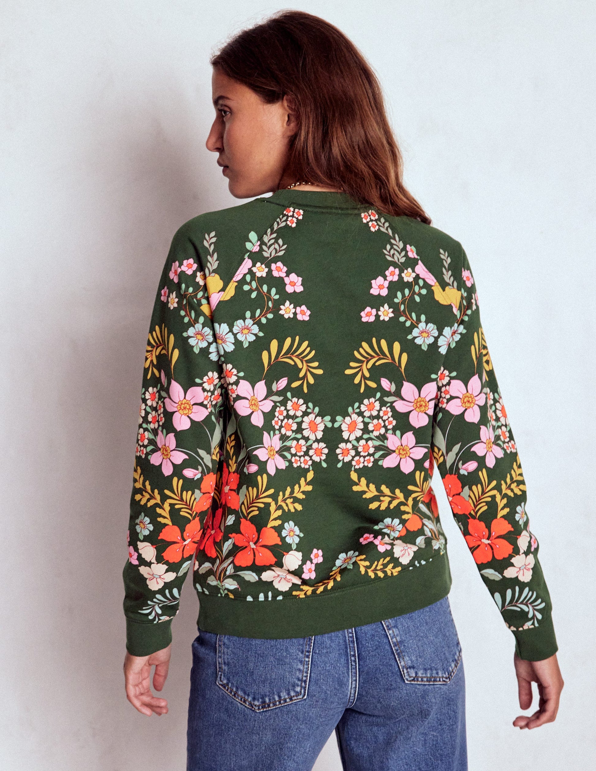 Rosa Printed Sweatshirt-Forest, Flourishing Garden-3