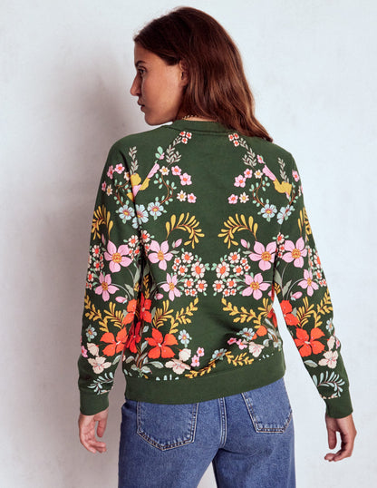 Rosa Printed Sweatshirt-Forest, Flourishing Garden-3
