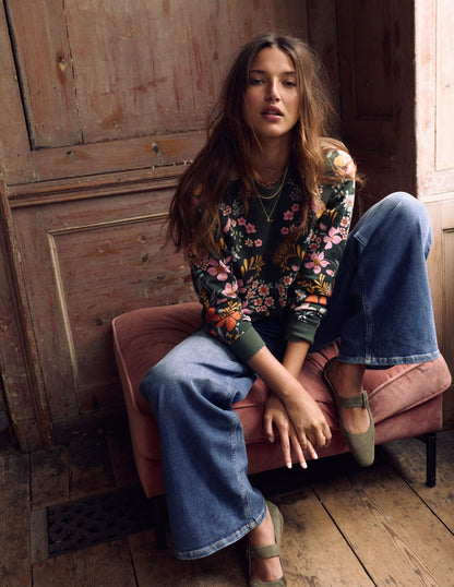 Rosa Printed Sweatshirt-Forest, Flourishing Garden-5