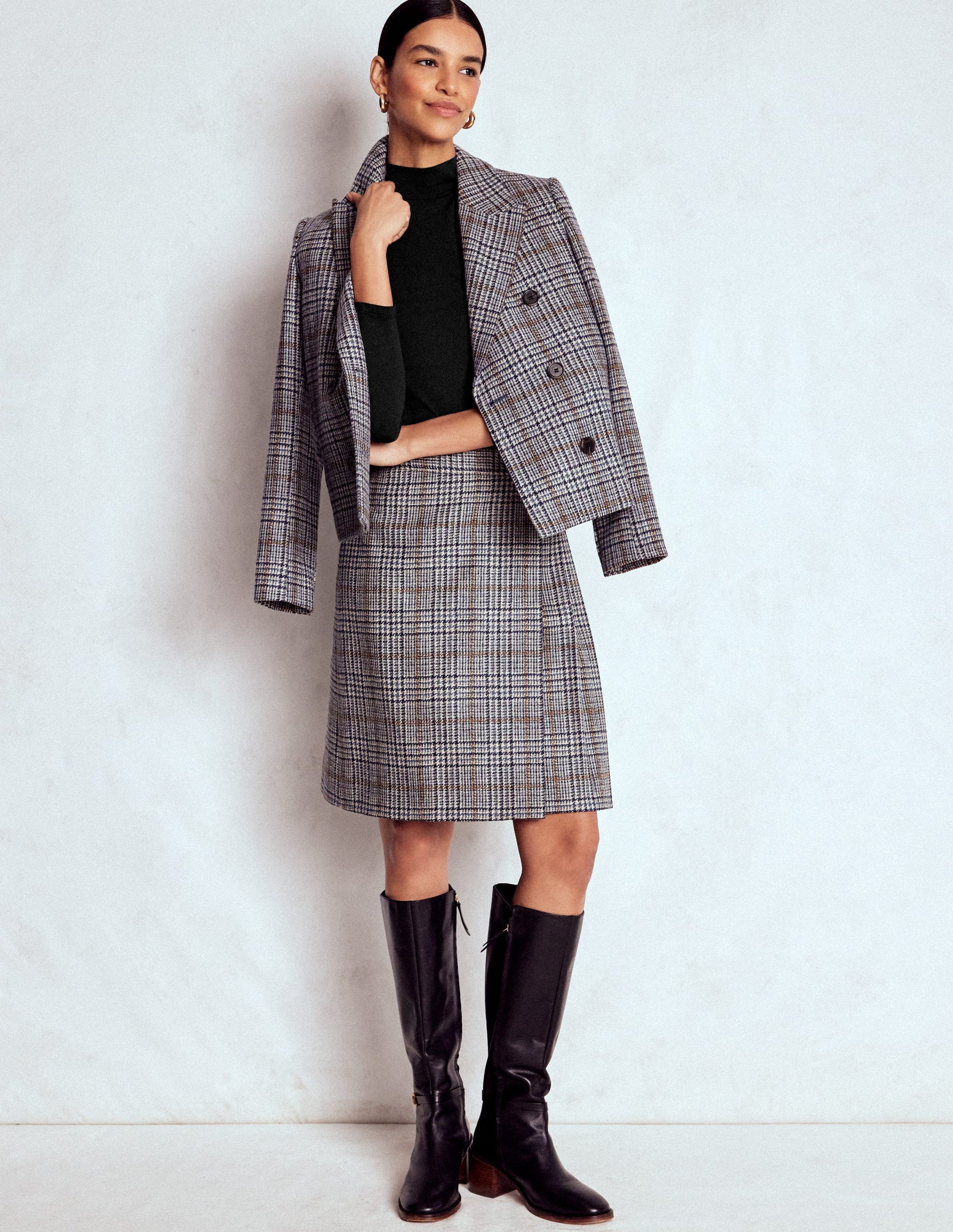 Puff Shoulder Jersey Top-Black-4