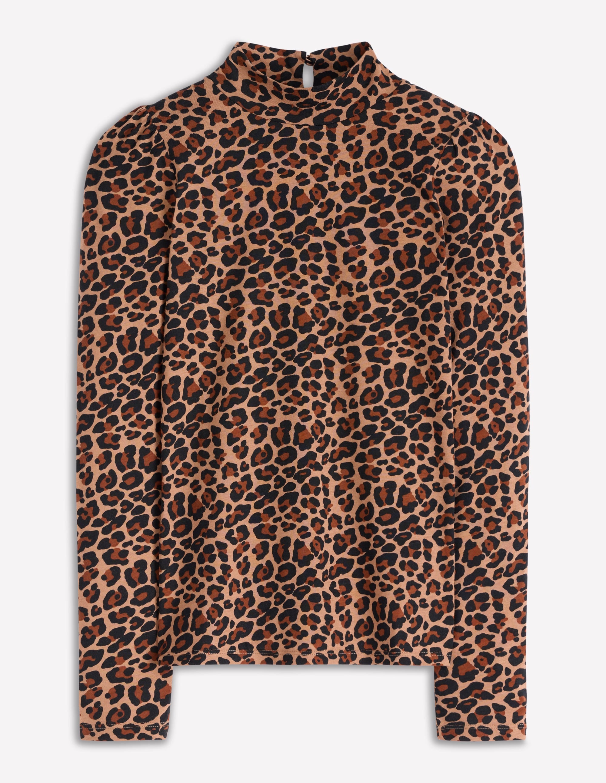 Puff Shoulder Jersey Top-Cheetah Spot - Image 5
