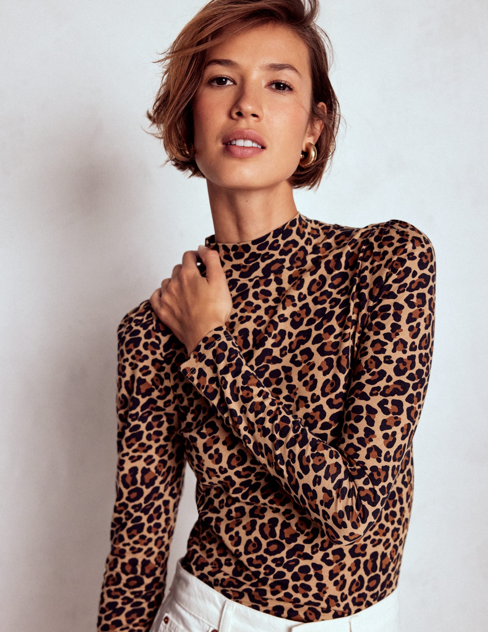 Puff Shoulder Jersey Top-Multi, Cheetah Pop | Boden USA
