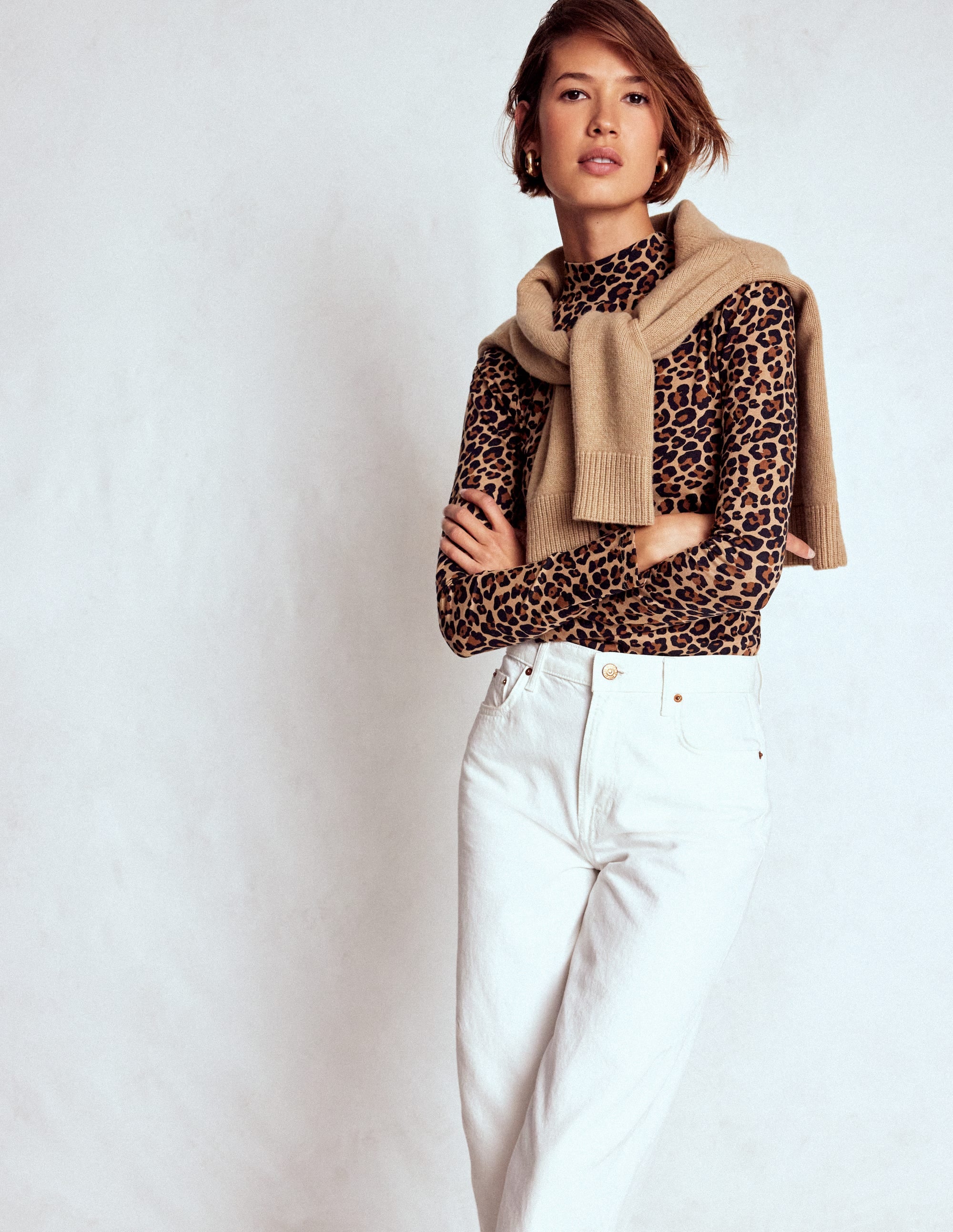 Puff Shoulder Jersey Top-Cheetah Spot - Image 4