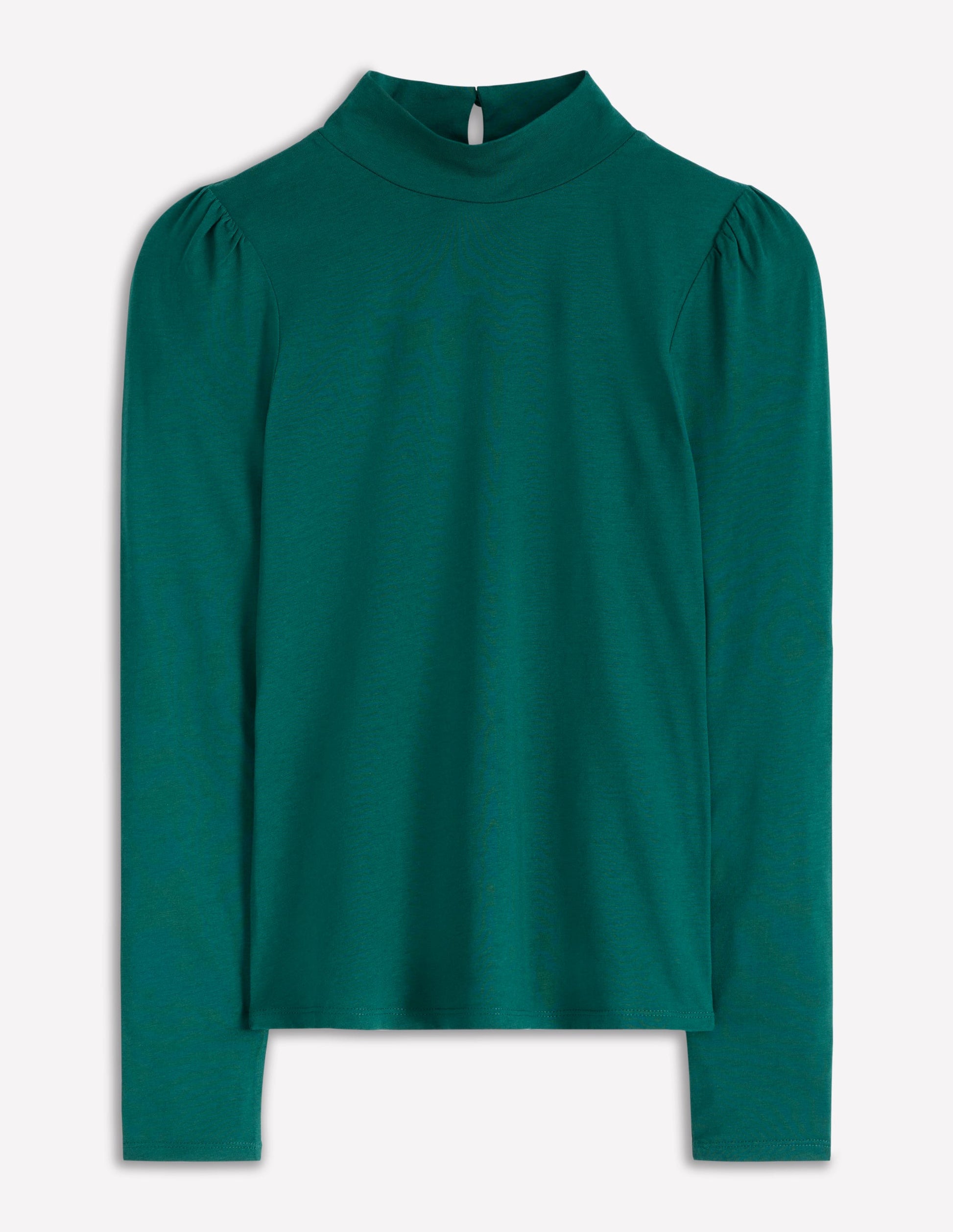 Puff Shoulder Jersey Top-Emerald Night-6