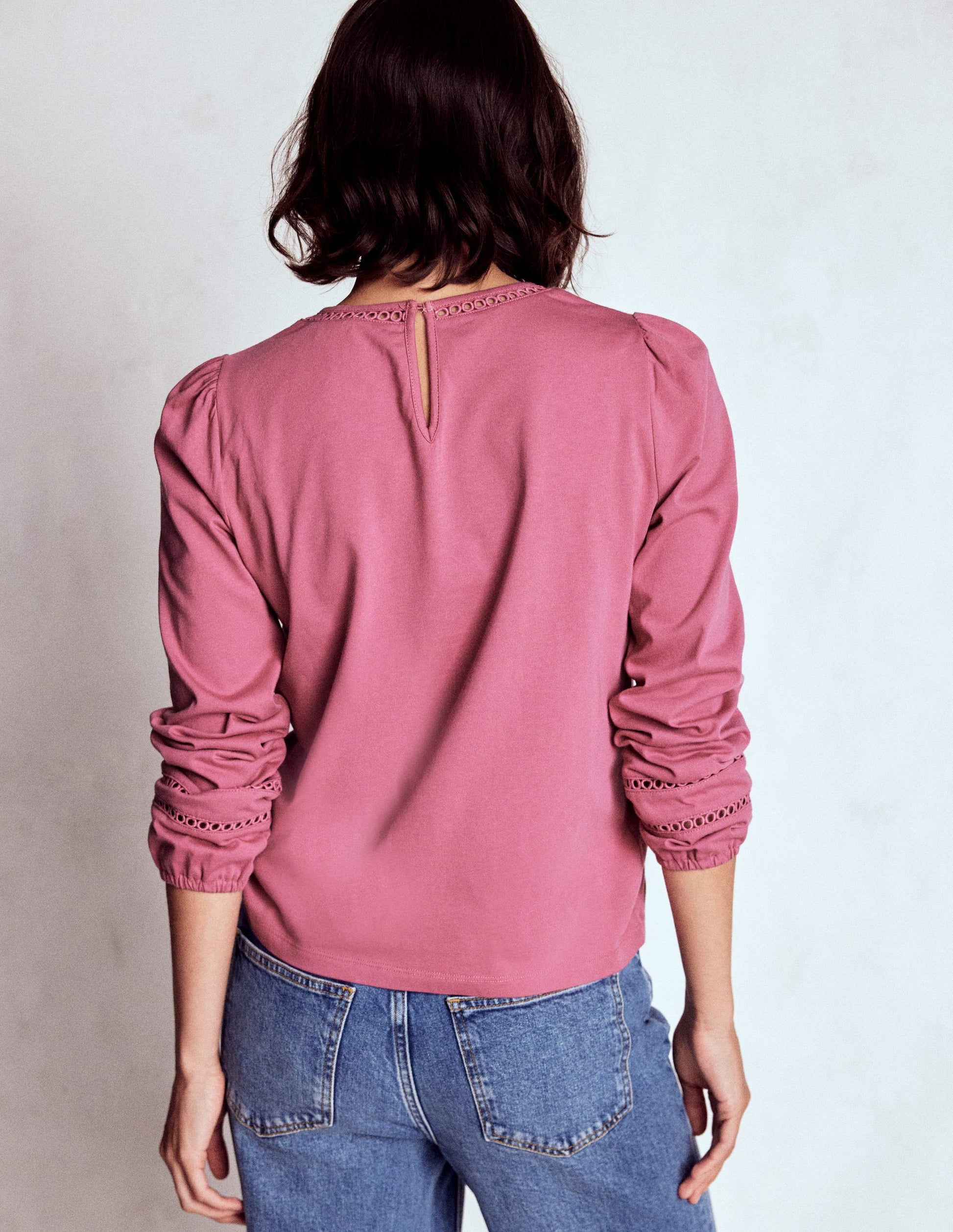Flo Trim Detail Top-Pink Heather-3
