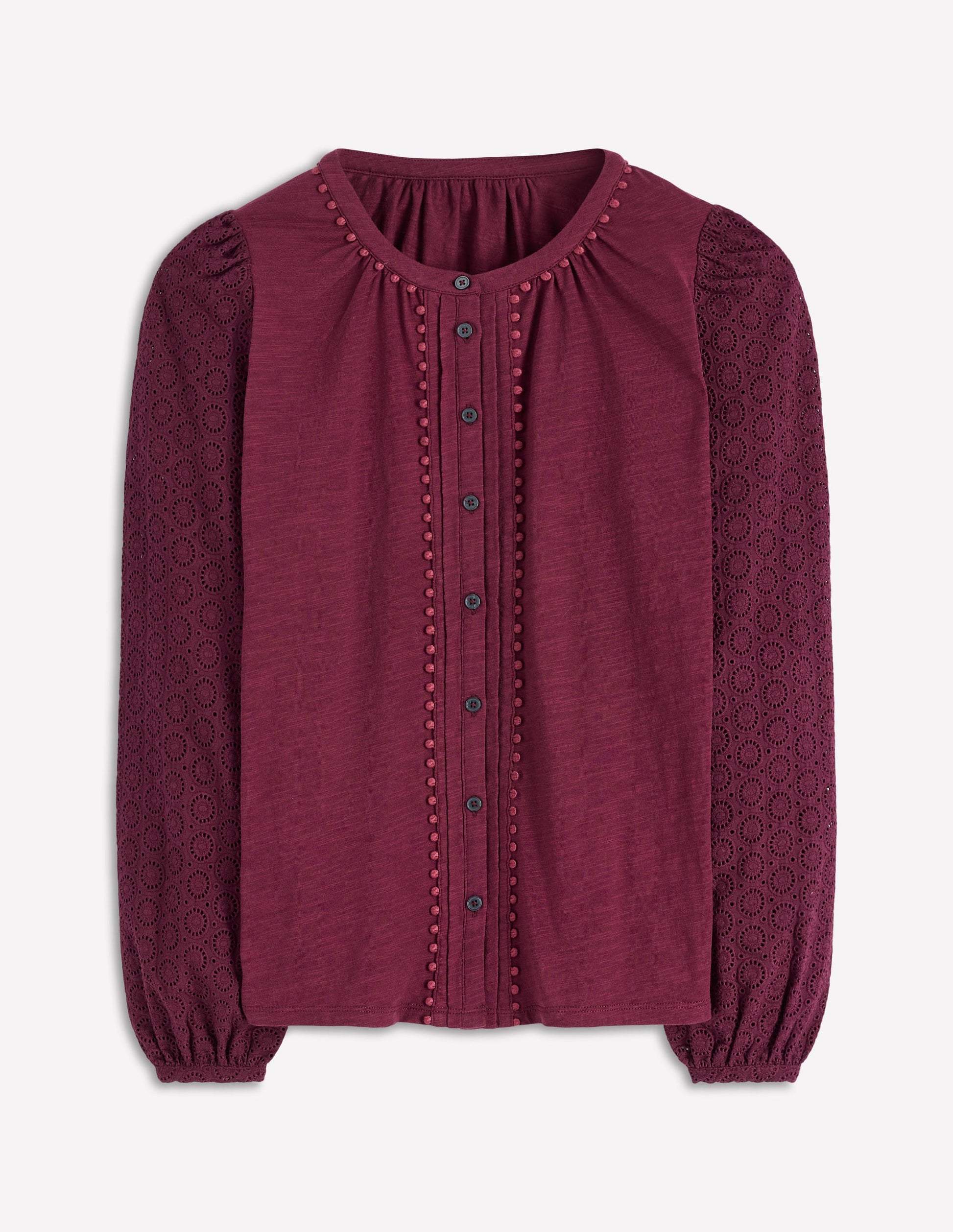 Eden Broderie Jersey Shirt-Deep Wisteria-5